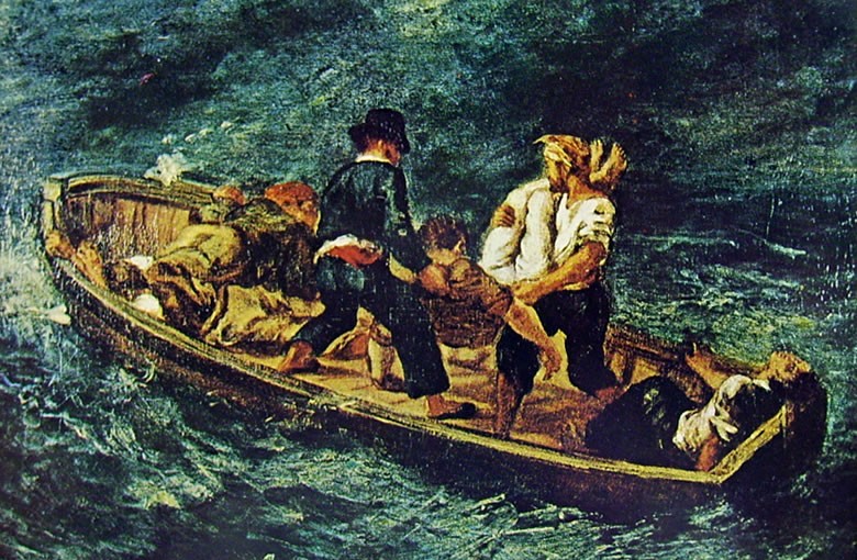 Canotto di naufraghi di E. Delacroix